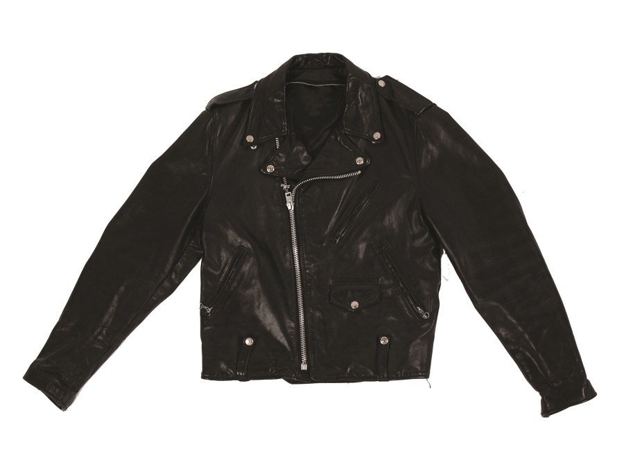 - Andy Warhol Black Leather "Schott" Motorcycle Jacket with Rock Solid Provenance