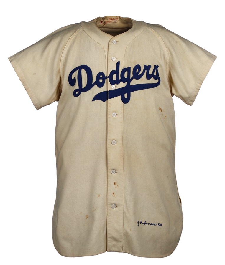 Baseball Equipment - 1950 Jackie Robinson Brooklyn Dodgers Game Worn Jersey