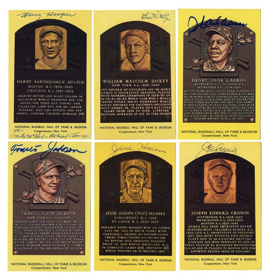- Collection of Autographed HOF Plaques Including Aaron, Stengel and Williams (12)