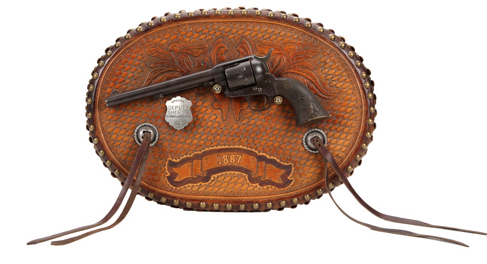 - Colt Peacemaker With Eagle Grips On Custom Display