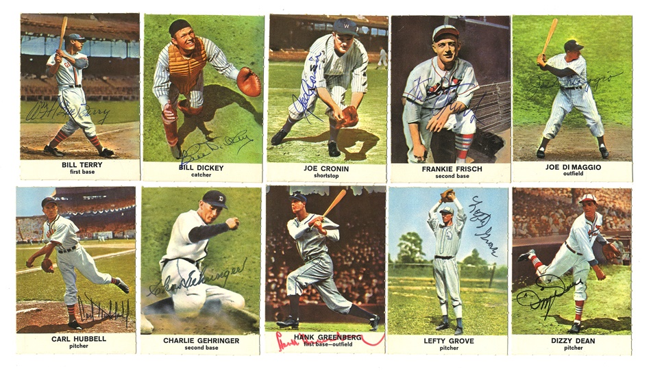 Baseball Autographs - Golden Press Signed Card Group Including Dizzy Dean(10)