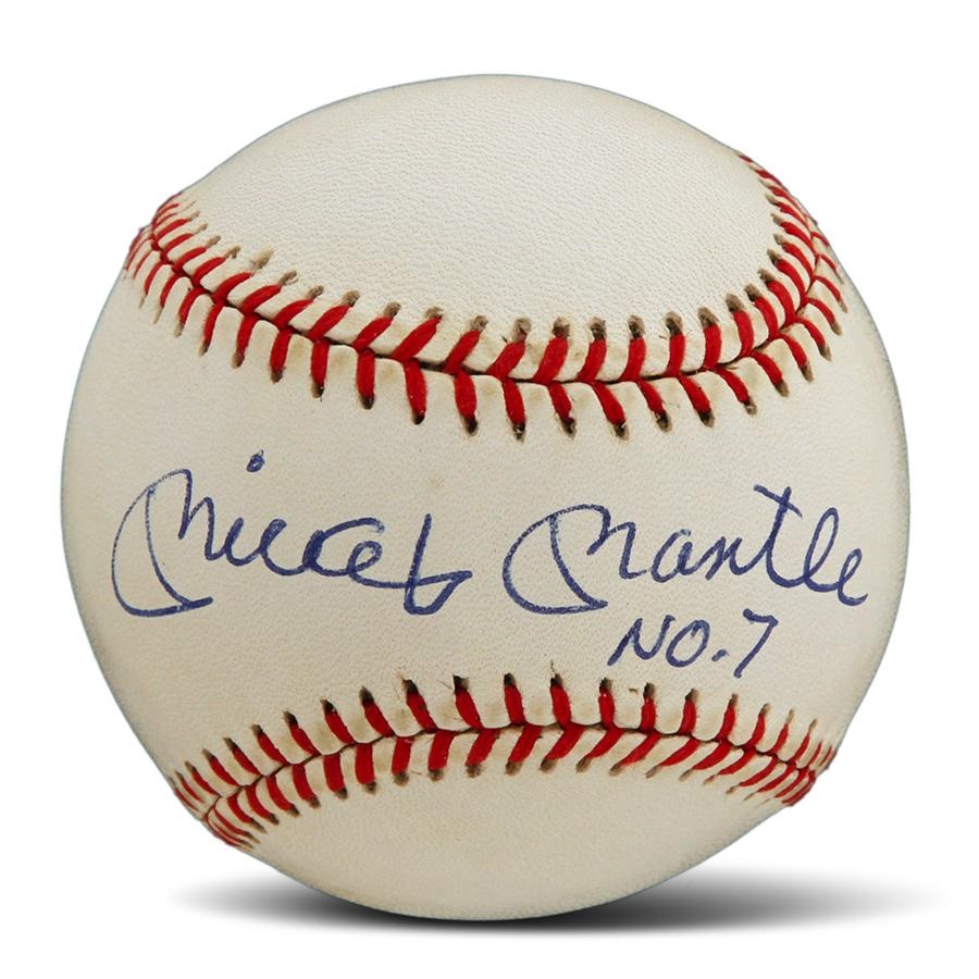 - Mickey Mantle Signed and Inscribed Baseball