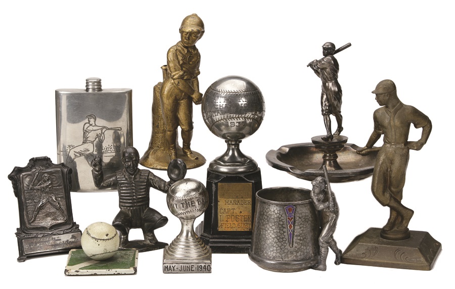 - Early Baseball Metal Statues, Trophies and Figures (10)