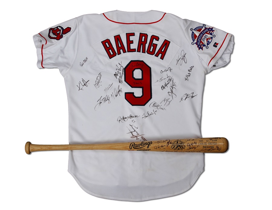 - 1995 Carlos Baerga Team Signed Game Worn All Star Jersey and Bat