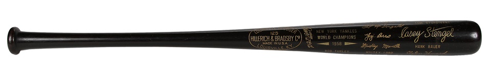 - 1958 New York Yankees World Championship Black Bat
