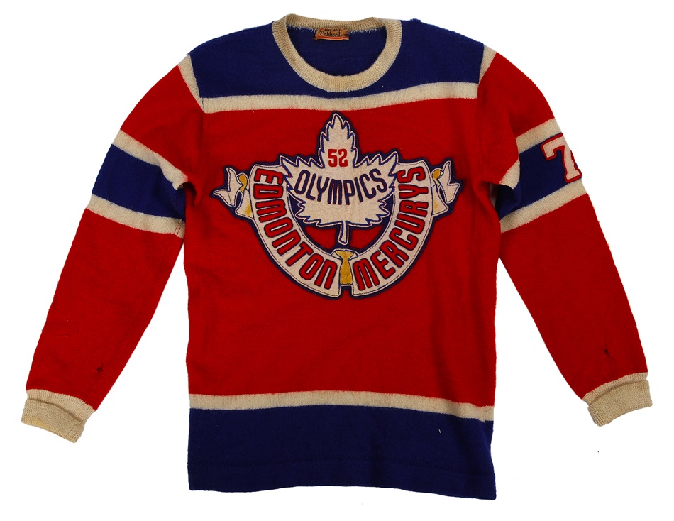 - 1952 Bob Watt Edmonton Mercurys (Team Canada) Olympics Game Worn Sweater