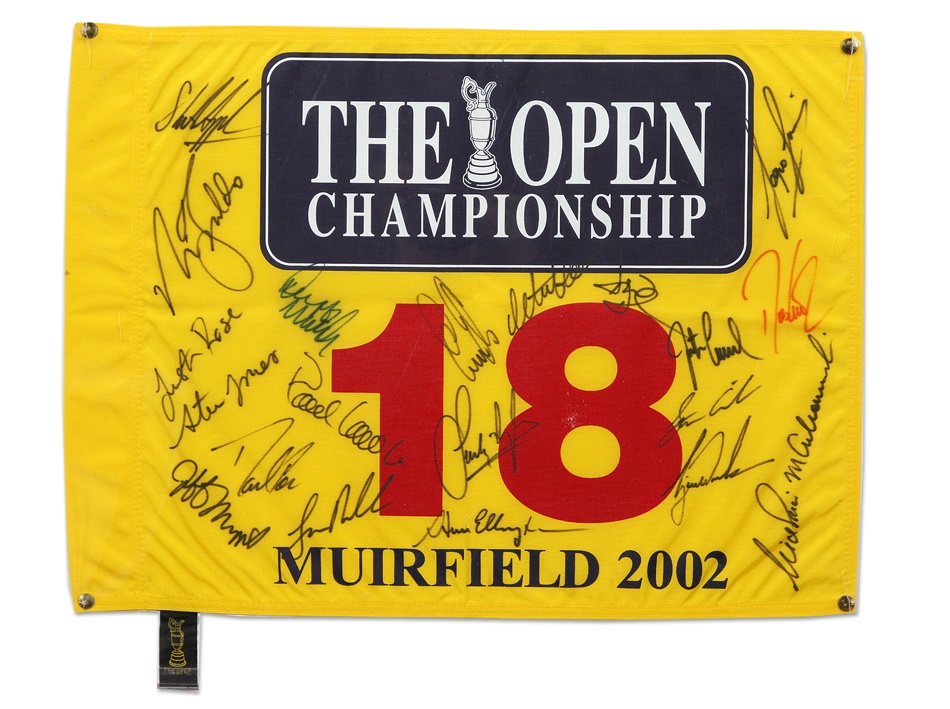 - Golf Collection Including Tiger Woods and Arnold Palmer Signed Flag(4)