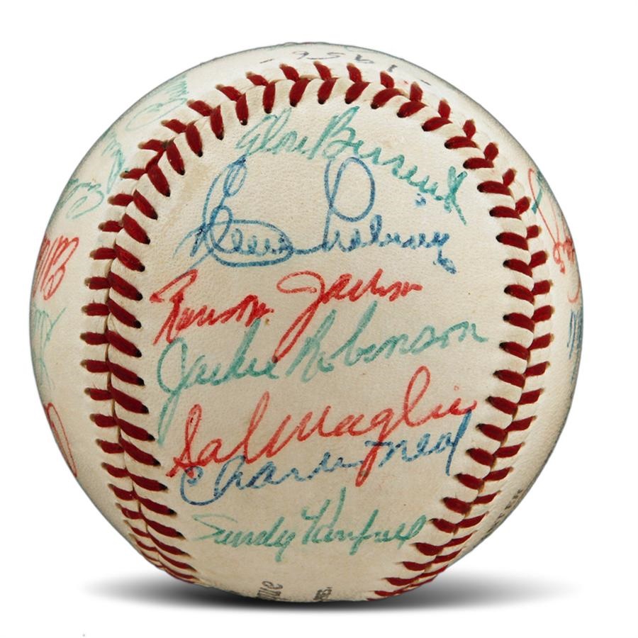 - 1956 Brooklyn Dodgers Team-Signed Baseball