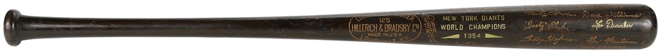 - 1954 World Champion NY Giants Black Bat