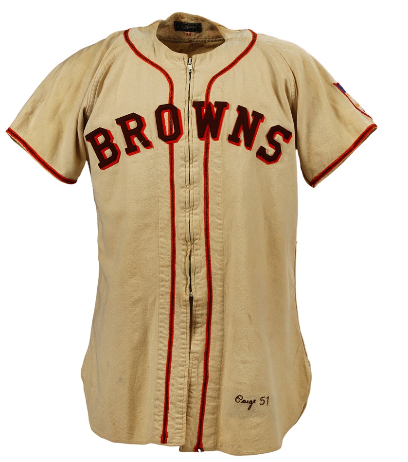 Baseball Equipment - 1951 Satchel Paige St. Louis Browns Game Worn Jersey