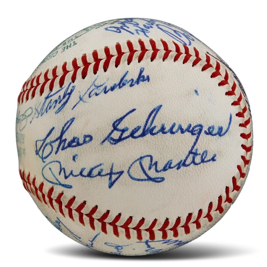 - Hall of Famers Signed Baseball with Mantle and Paige
