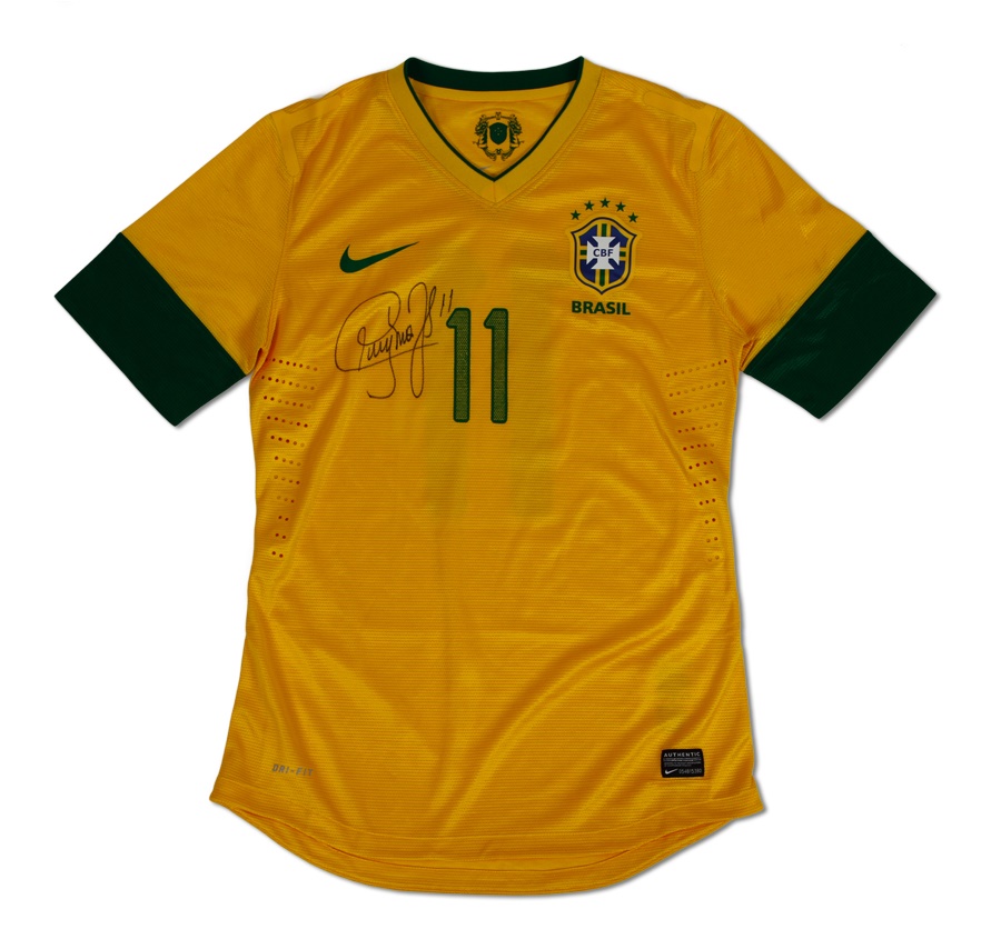 2012 Neymar Brazil Game-Used, Hand-Signed Jersey