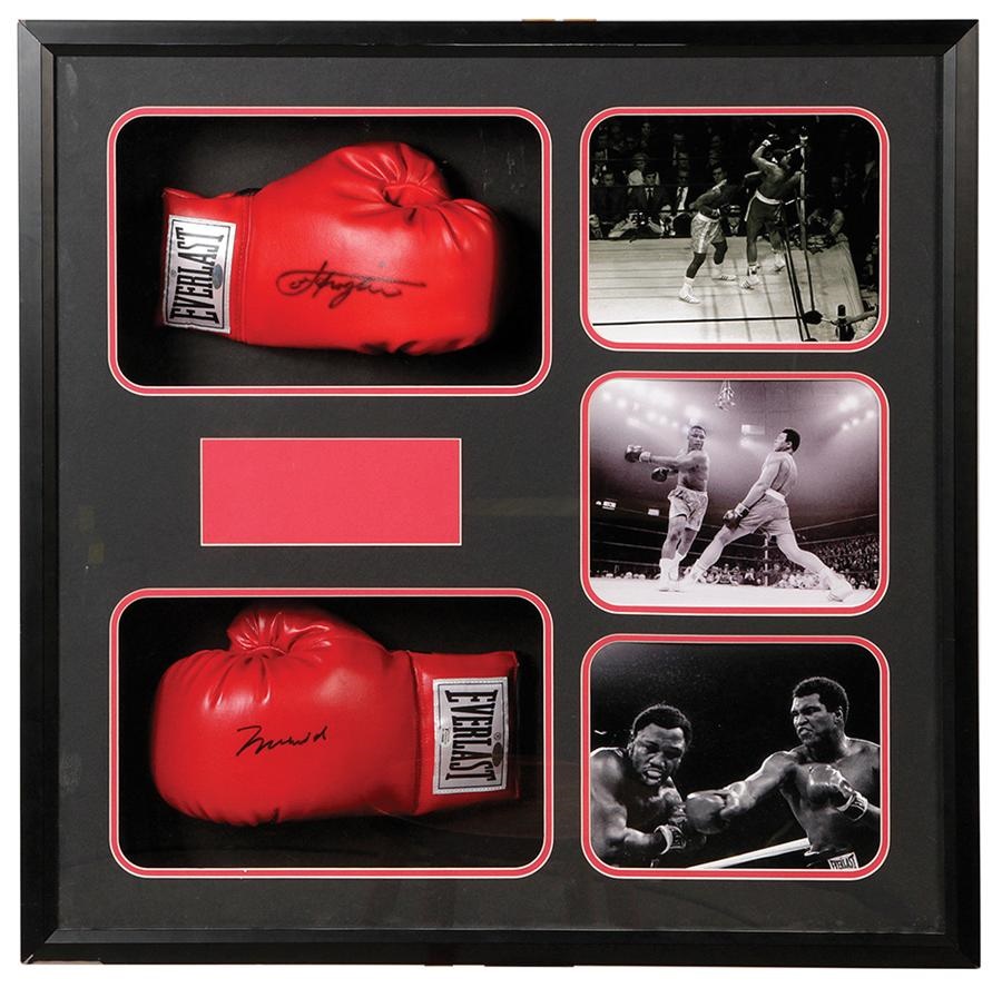 Muhammad Ali & Boxing - Muhammad Ali & Joe Frazier Signed Gloves (Steiner)