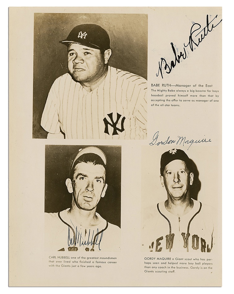 Ruth and Gehrig - Babe Ruth Signed Photograph