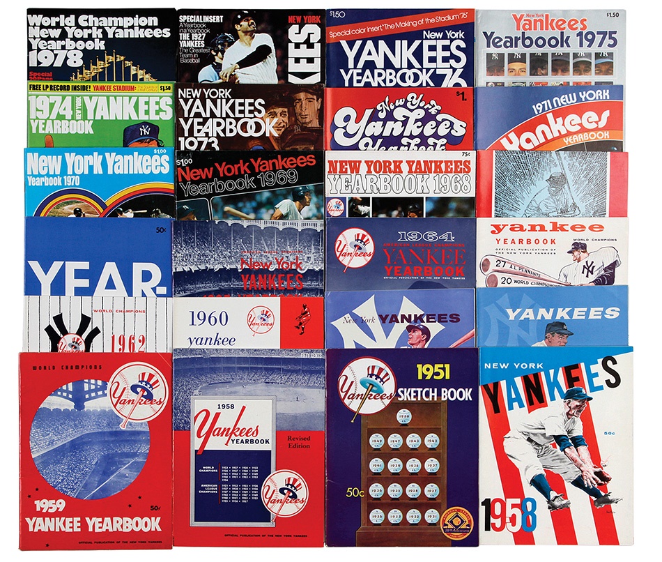NY Yankees, Giants & Mets - Collection of High Grade New York Yankees Yearbooks (24)