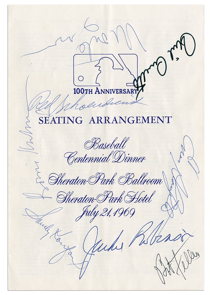 The Paul Hill Collection - Two 1969 Baseball Centennial Signed Seating Charts with Clemente and Robinson