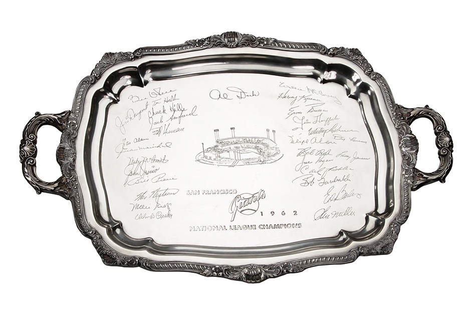 - 1962 San Francisco Giants N.L. Championship Silver Presentation Tray