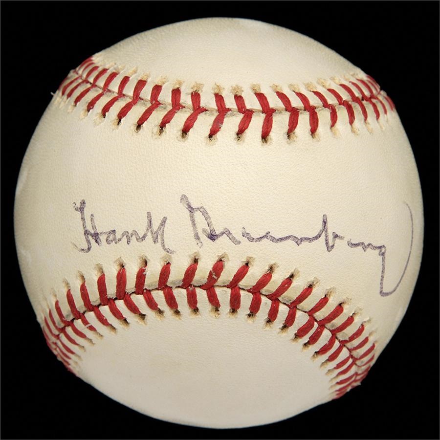 Baseball Autographs - Hank Greenberg Single Signed Baseball