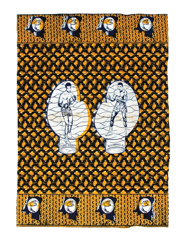 Muhammad Ali & Boxing - 1974 Muhammad Ali and George Foreman Textile From Zaire