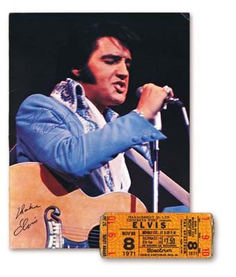 - Elvis Presley Signed Photo And Ticket (2)