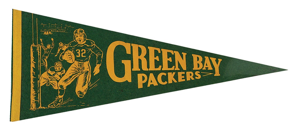 - 1940's-60's Green Bay Packers Pennants with First Super Bowl (4)