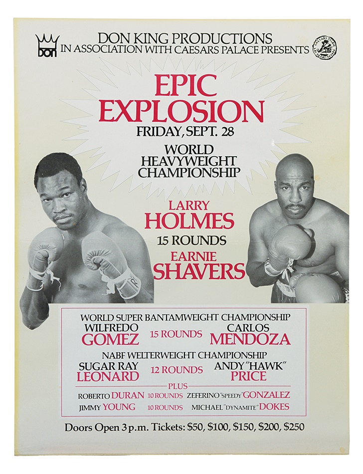 1979 Larry Holmes vs. Earnie Shavers II On Site Fight Poster