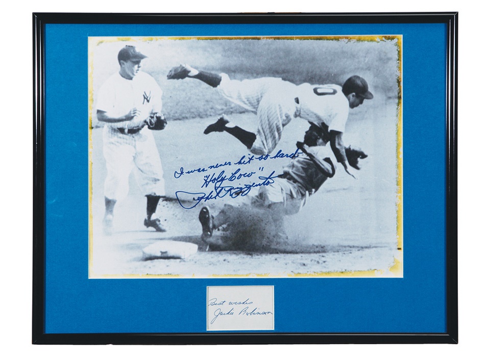 Baseball Autographs - Jackie Robinson and Phil Rizzuto Signed Display