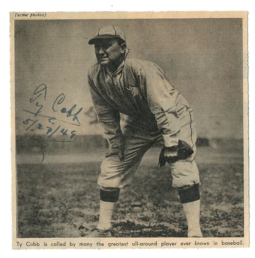 The Letter Writer Collection - Ty Cobb Signed Photo In Philadelphia A's Uniform