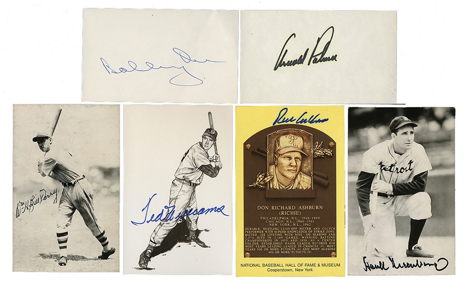 Baseball Autographs - Autograph Collection Including Postcards, Hof Plaques, 3x5's, and Cuts (150)