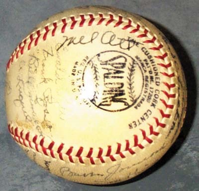 - 1944 New York Giants Team Signed Baseball
