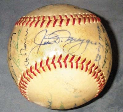 NY Yankees, Giants & Mets - 1951 New York Yankees & Cleveland Indians Signed Baseball
