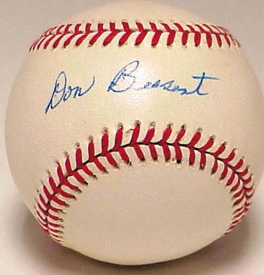 - Don Bessent Single Signed Baseball (D.1995)