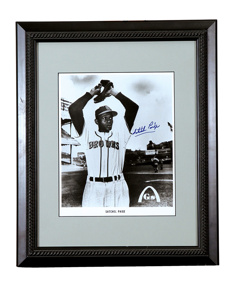 Baseball Autographs - Satchel Paige Gateway Stamp Signed 8 x 10