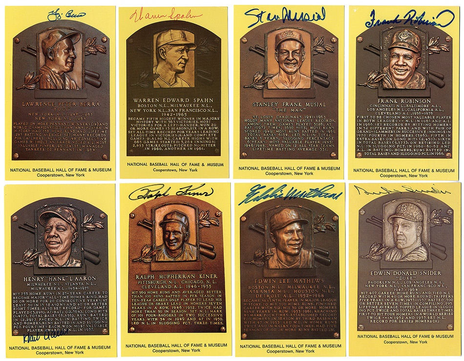 - National Baseball Hall of Fame Plaque Signed Postcards (60)