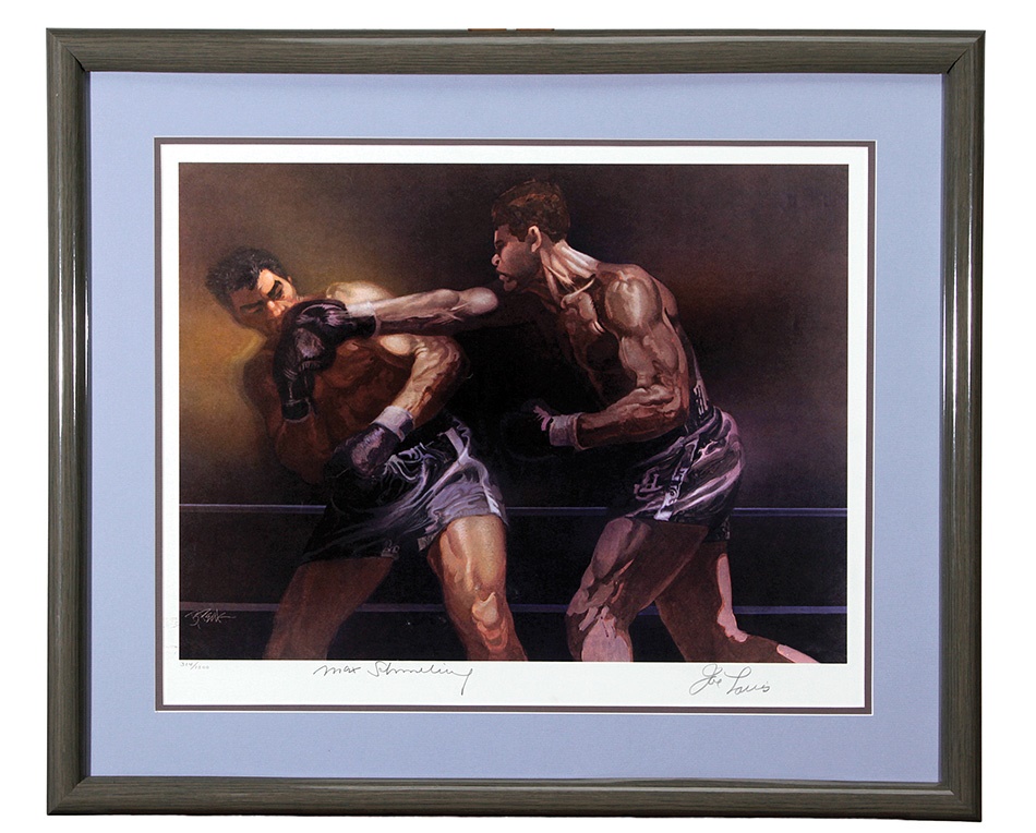 Muhammad Ali & Boxing - Joe Louis and Max Schmeling Signed Limited Edition 1973 Sports Illustrated Print
