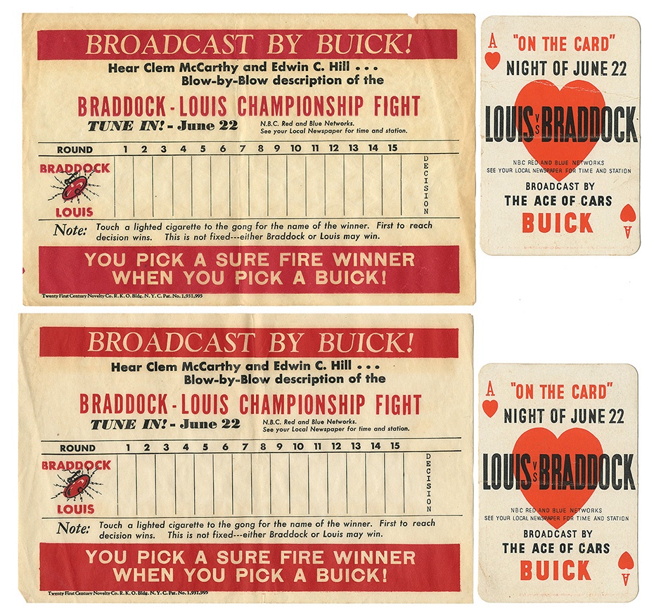 Muhammad Ali & Boxing - Joe Louis vs Jim Braddock Buick Advertising Collection (9)