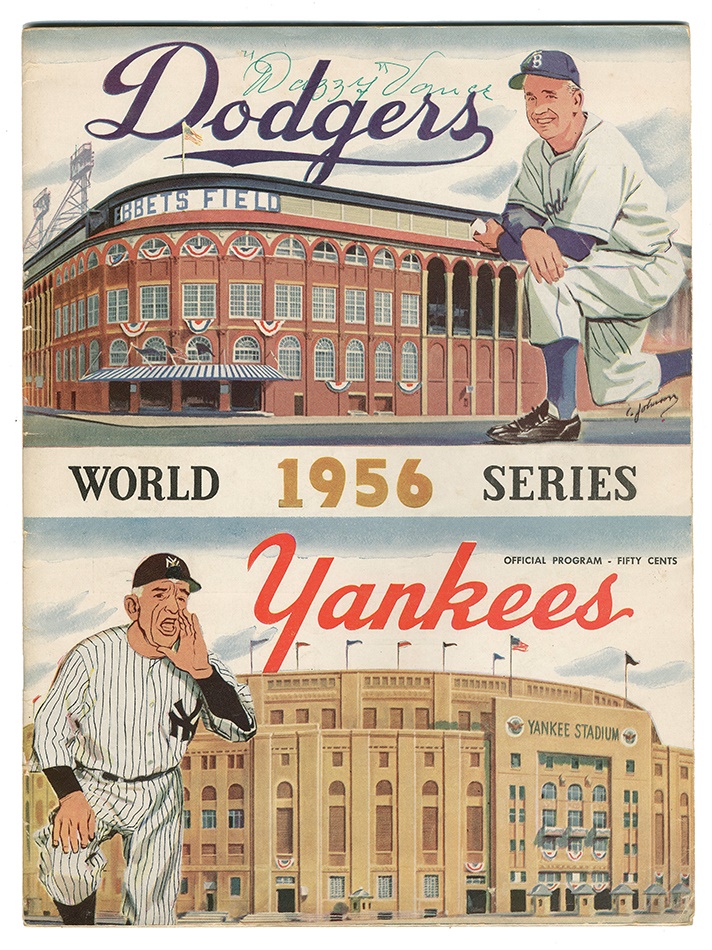 Baseball Autographs - Dazzy Vance 1956 World Series Program