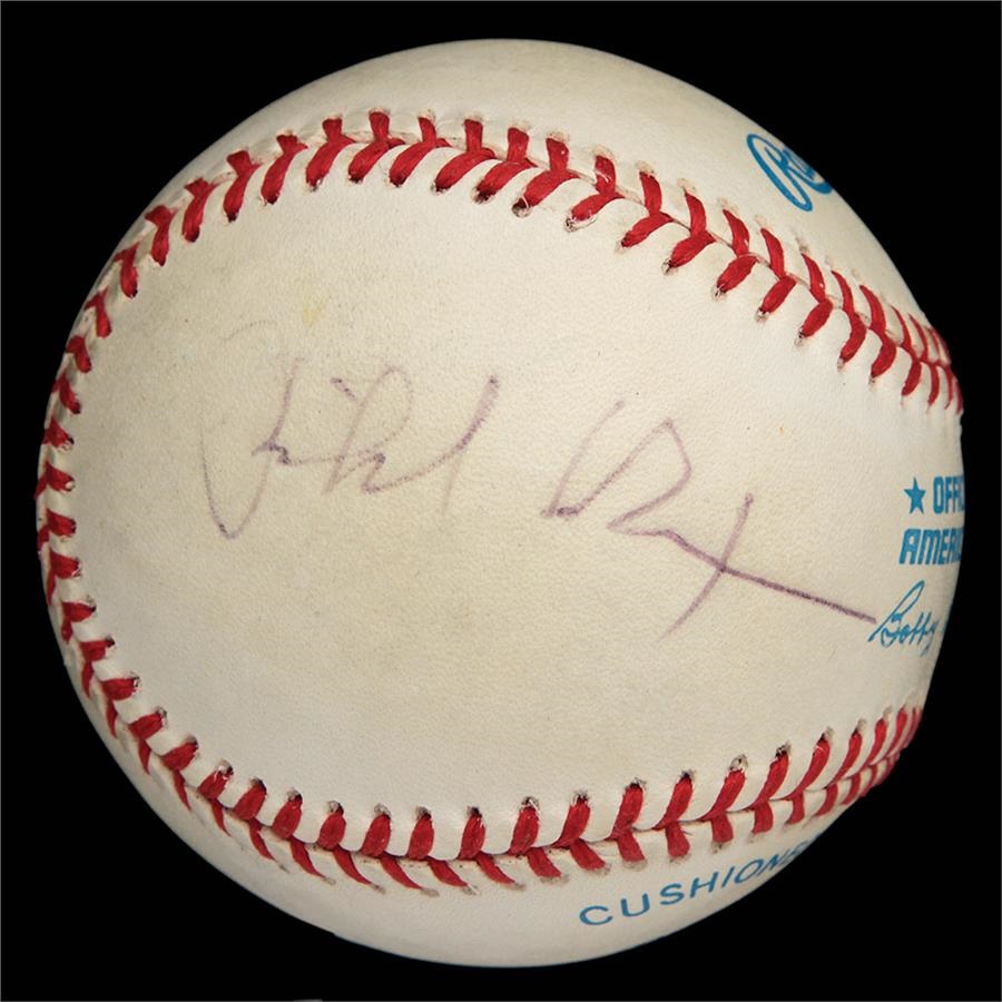 Baseball Autographs - Triple-Signed Presidential Ball Signed Baseball Ford, Nixon and Bush