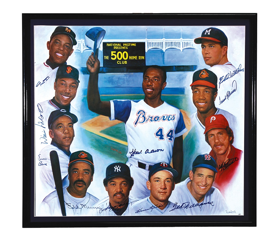 Baseball Autographs - 500 Home Run Hitters Club Large Signed Poster