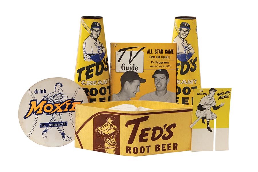 Ted Williams Collection Including Soda Related and Rare 1950 TV Guide