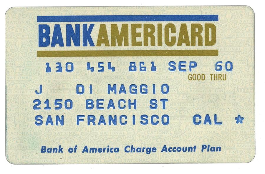 - Joe DiMaggio 1960 Bank Americard Credit Card