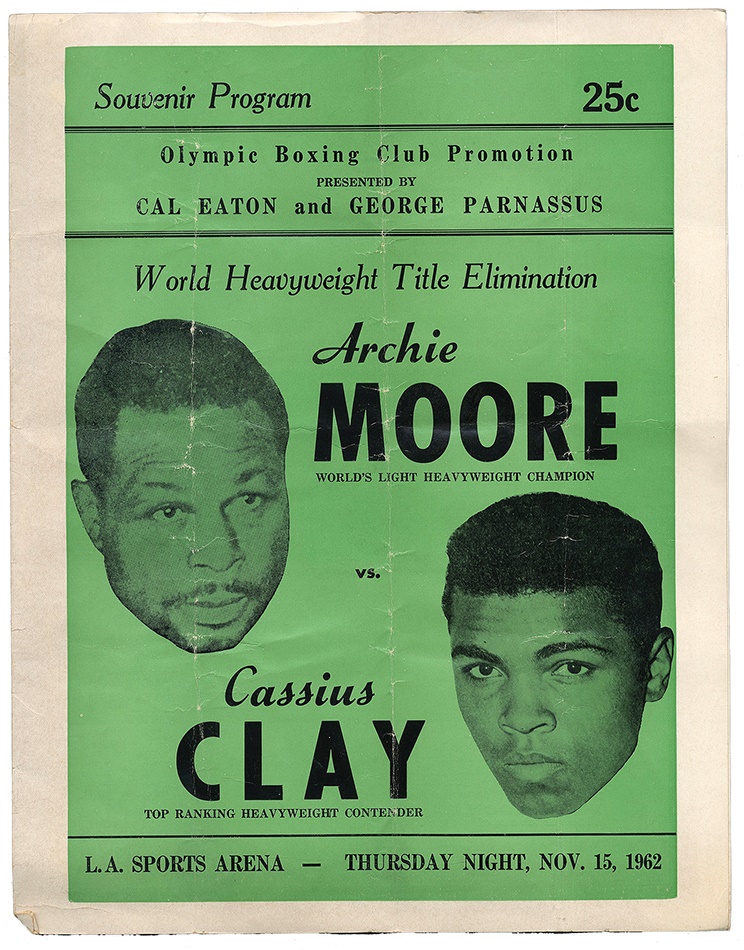 Muhammad Ali & Boxing - 1962 Archie Moore V. Cassius Clay Program