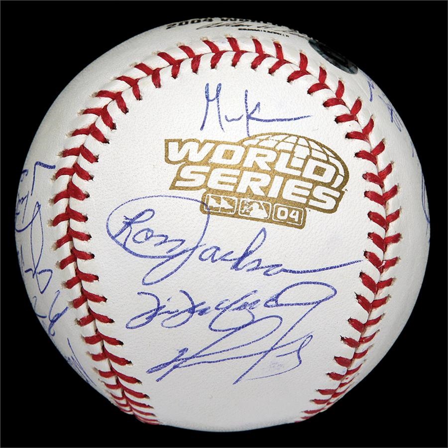 Baseball Autographs - 2004 World Champion Boston Red Sox Team Signed Baseball