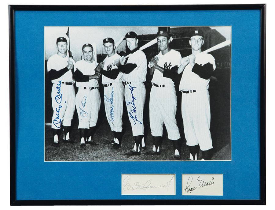 NY Yankees, Giants & Mets - 1961 Yankees Signed and Cuts with Mantle & Maris