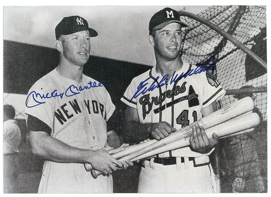 Baseball Autographs - Autographed Photo and Card Collection Including Mantle, Koufax & DiMaggio (22)