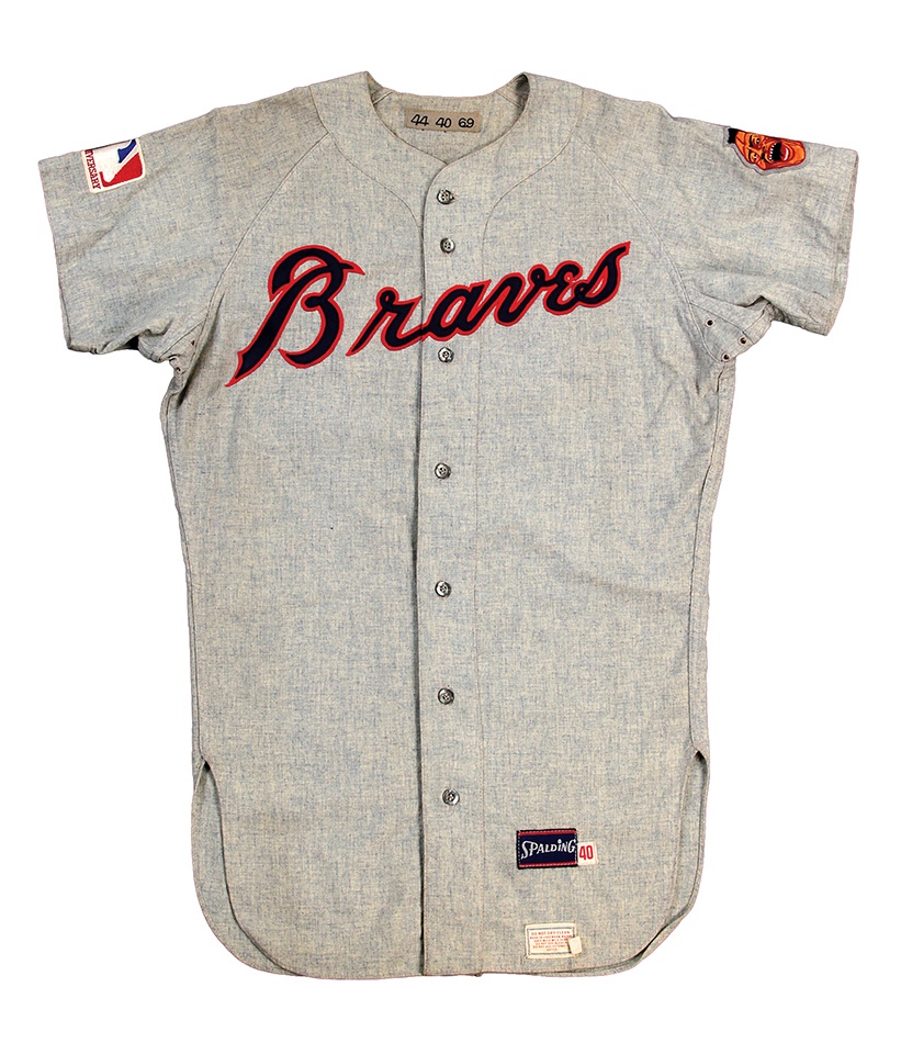 Baseball Equipment - Hank Aaron 1969 Atlanta Braves Game Used Jersey