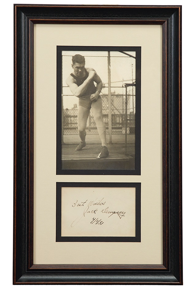 Muhammad Ali & Boxing - Jack Dempsey Vintage Signed Display