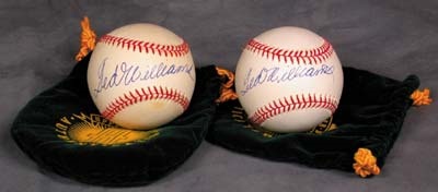 - Two Ted Williams Upper Deck Baseballs