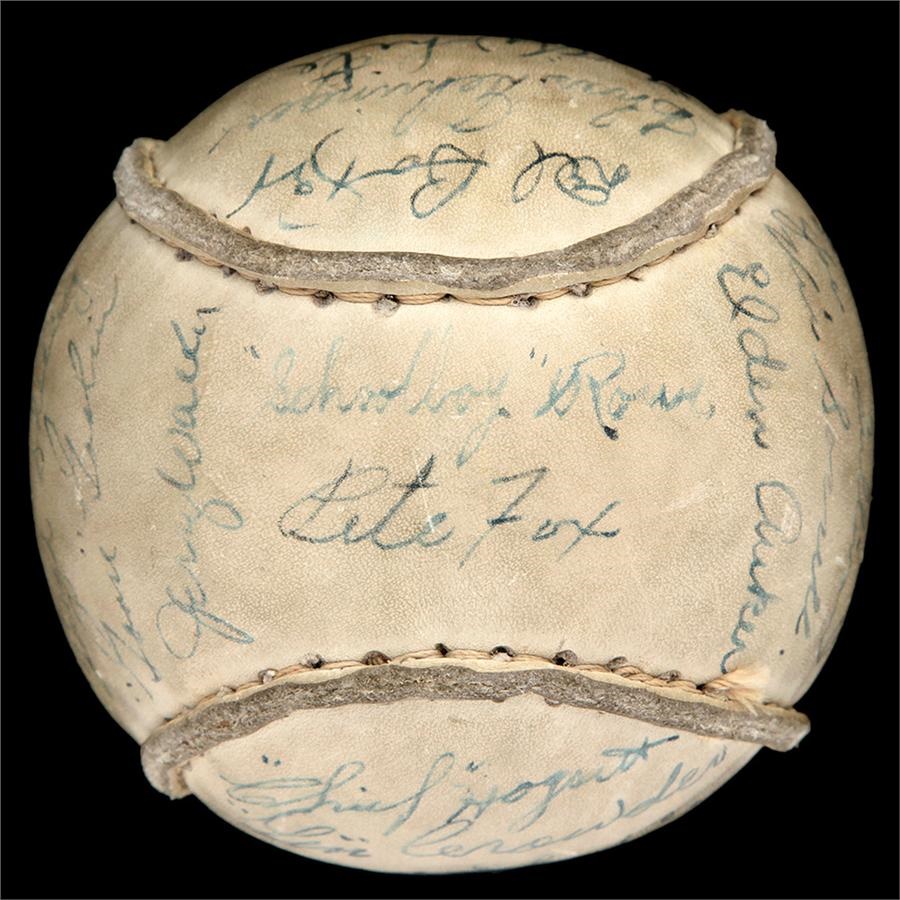 Baseball Autographs - 1935 World Champion Detroit Tigers Signed Softball