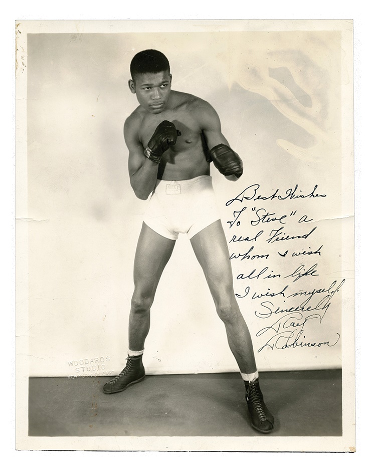Muhammad Ali & Boxing - Sugar Ray Robinson Vintage Signed Photo